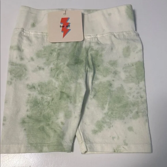 Kids Light Green Tie-Dye Shorts - Picture 1 of 3